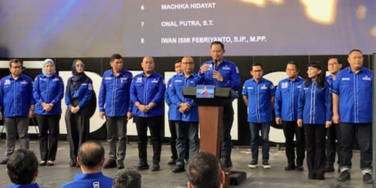 Ketua Umum Partai Demokrat Agus Harimurti Yudhoyono (AHY) mengumumkan susunan pengurus baru